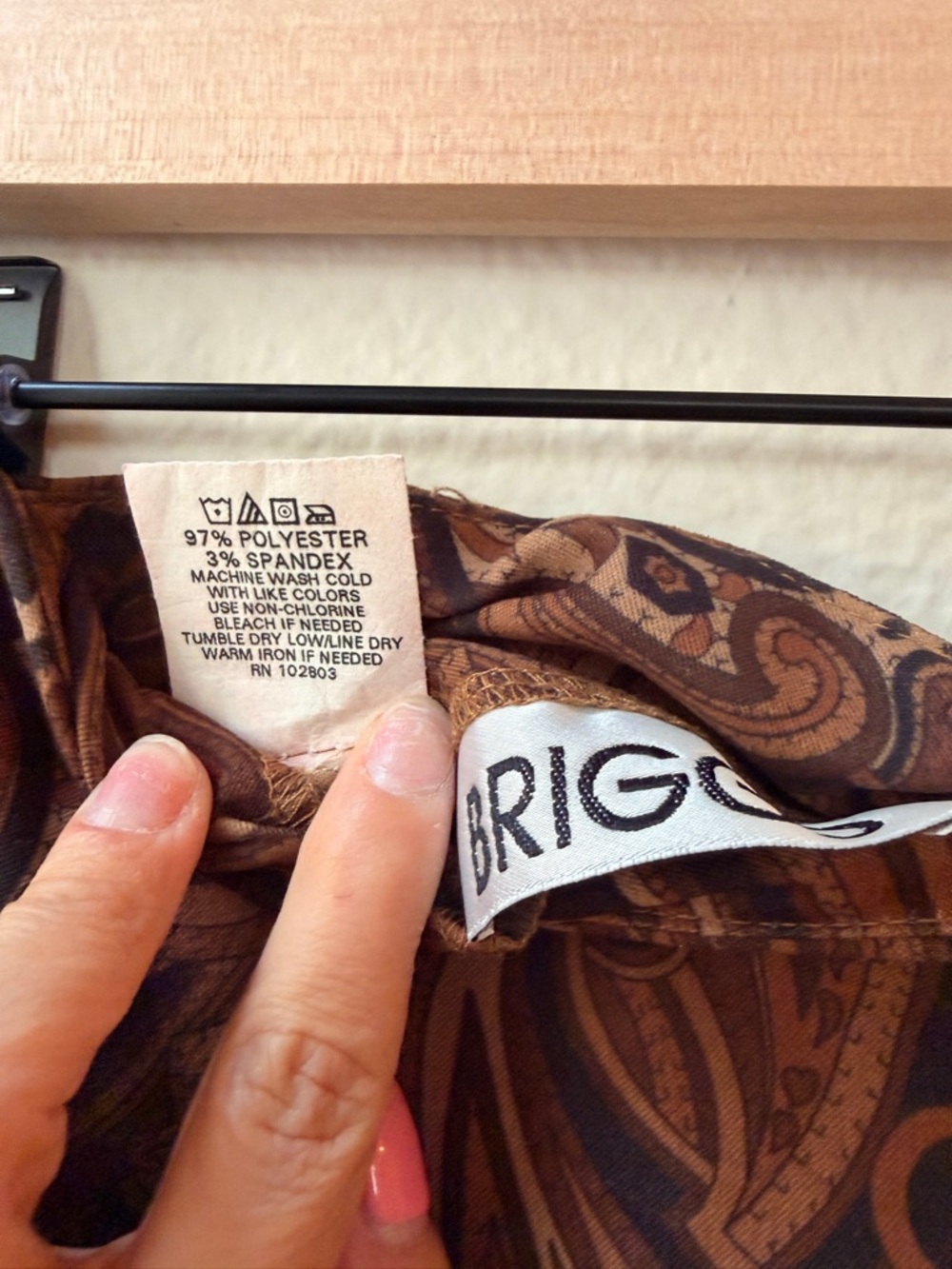 Vintage Inspired Brown Paisley Midi Skirt Dark Academia Minimalist Luxury 12 - Picture 5 of 11